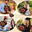 12 Pcs Glitter Eternal Rose Bouquet DIY Kit with Butterflies & Crown,Sparkly Fake Floral Craft Gift for Valentine's Day, Mother's Day, Birthday, Anniversary & Wedding(Red)