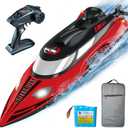 REV-UP 18" Large Remote Control Boat - Fast Speed RC Boats for Adults 21+ MPH with Travel Bag, Self-Righting Remote Control Boat for Adults, 2.4GHz Racing RC Boats with LED Lights, Medium