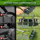 Lawn Aerator Tool for Clay Soil - Kick to Unclog & Bolt-On Base Never Breaks - 11 Heavy Duty 3.5 Spikes for Deeper Penetration - Pre Assembled 12.2x6 Plate