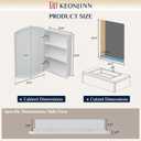 Keonjinn Matte White Medicine Cabinet with Mirror 20x 30 Inch, Metal Framed