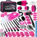 55PCS Pink Car Detailing Kit Interior Cleaner with High Power Handheld Vacuum, Car Wash kit with Detailing Brush Set, Car Interior Detailing Kit, Car Accessories for Cars, Gifts for Women