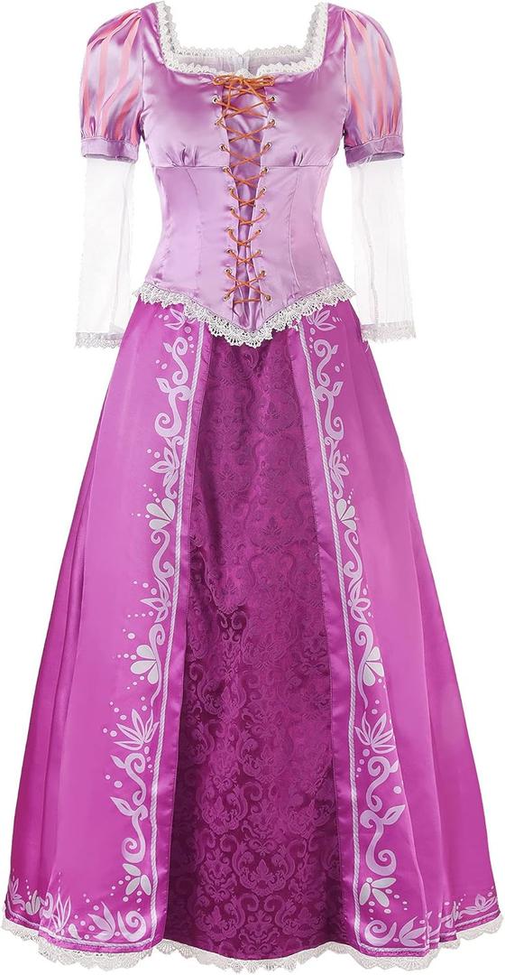 JerrisApparel Womens Princess Costumes Princess Dress Cosplay Dress up (8-10, Purple)