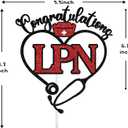2 x Congratulations LPN Cake Topper, Congrats Licensed Practical Nurse Grad, 2025 Nursing School College Graduation Party Decorations Supplies, (Mix Nurse, LPN)