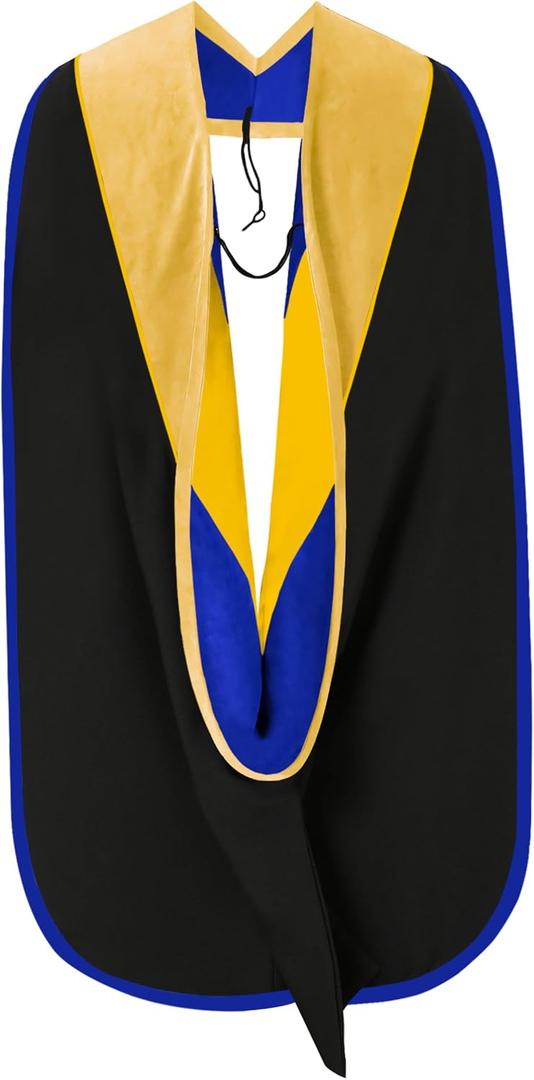 GraduationMall Graduation Doctoral Hood for Science and Mathematic PhD Degree Deluxe Doctorate Academic Hood With Gold Piping