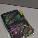 Mega-L Glow In The Dark Party Supplies, Neon Halloween DIY party decorations with 4 Neon Colored pens, Lets Glow Photography Background Birthday Graffiti Black Light Photo Booth (5.2x5.9 feet)