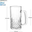 Beer Mugs For Freezer, 20 oz Large Heavy Glass Mugs with Handles Set of 4, Clear Large Beer Steins for Tea, Coffee, Lead-Free Glasses Oktoberfest Style, Best Gifts for Dad Husband or Friend