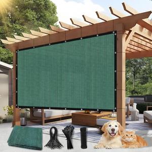 90% Outdoor Sun Shade Cloth, 10' x 12' Pergola Shade Cover with Grommets, Privacy Screen Sunshades for Patio Garden Backyard Plant, Green
