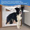 Large Dog Screen Door, 13 x 17 inches Flap Opening Dog Door for Screen Door with 4 Entry Ways, Magnetic Self-Closing Pet Screen Door for Dogs Cats, White