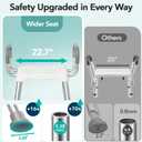 HOMENURSE Shower Chair for Inside Shower, 400 lbs, Wider Seat, Lightweight | 9-Level Height Adjustment, 2.55" Wider Suction Cups, Non-Slip, Tool-Free Conversion, for Seniors Disabled and Recovery