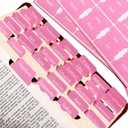 Pink Bible Tabs for Women's Bible Study - Cute Pink Index Tabs for Bible Chapters, Bible Journaling Supplies (90 Tags)