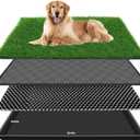 35.4 x 23.6In Dog Grass Pad with Tray Pet Potty Fake Grass Training Mat Artificial Grass for Dogs with Tray on Indoor and Outdoor