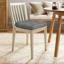 downluxe Chair Cushions for Dining Chairs 2 Pack, Tufted Indoor Chair Pads with Non-Slip Bottom, U-Shaped Kitchen Chair Cushions, 17"x17"x4", Dark Grey