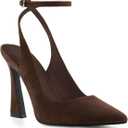 Womens Closed Toe Ankle Strap Heels Pointed Toe Pumps Shoes Slingback High Heel Wedding Dress Shoes (Brown, 8)
