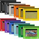 IKAYAS 12 Pack Pencil Pouch for 3 Ring Binder bulk Binder Pencil Pouch with Zipper, Pencil Pouches Pencil Bags for Classroom bulk Pencil Box Pencil Case for Storing School Students Teacher Supplies