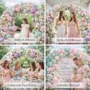 Double Stuffed Balloon Arch Kit - 84pcs Thick Dusty Pink, Sage Green & Lavender Pastel Balloon Garland for Baby Shower, Gender Reveal - Premium Matte Finish for Boho Wildflower & Daisy Theme Party