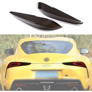 Car Taillight Cover Fit for Toyota Supra GR A90 A91 MK5 2019-2025, Smoked Taillight Shell Trim Cover, Rear Tail lamp Decorative Protection Trim, 2PCS, Transparent Gray