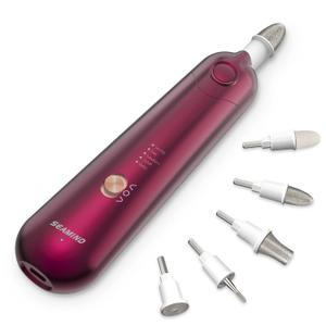 Professional Manicure Pedicure Set - Cordless Electric Foot Nail Care Trimmer Buffer Tools - 5 Speeds, Rechargeable, Thick Nails (Red)