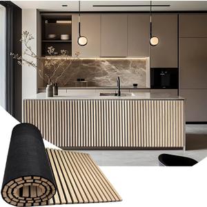 94.5 x 23.6 in Acoustic Wood Wall Panels,3D Flexible Soundproof Wall Panels,Wood Slat Wall Panel for Interior Wall Decor (Oak)