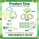 Gersoniel 24 Sets St. Patrick's Day Shamrock Cross Cloud Tissue Paper Crafts Irish Celtic Trinity Symbols DIY Art and Craft Kits with Stickers for Spring Family Sunday Church DIY Projects Decorations