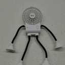 Freestyle Small Robot Fan, Fun Desk Fan with Suckers, Rechargeable Portable Fan and Phone Stand 2 in 1 for Office, Travel and Cars (White)