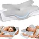 Cervical Neck Pillow for Pain Relief -Ergonomic Side Sleeper Pillow for Sleeping, Contour Memory Foam Pillows for Neck Support, Cooling Orthopedic Bed Rest Pillow for Back and Stomach Sleepers