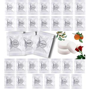 Car Air Freshener Refills, 30 Pcs Individual Package Car Air Vent Clip Replacement Pads Solid Fragrance Scent Air Freshener Refill Tablets (Rose+Osmanthus+Tangerine)