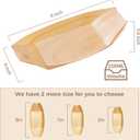 Disposable Wood Boat Plates/Dishes (100, 8''Long×3.9''Wide×0.8''High)