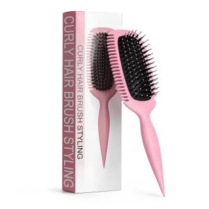 Candy Brush Curl Defining Hair Brush for Effortlessly Detangling Shaping and Styling Curls, Curl Brushes with EdgeLift for All Wet or Dry Hair Types for Women and Girl, Reduce Pulling and Frizzing (Pink)