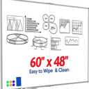 Large Whiteboard, Double Magnetic White Board for Wall, Dry Erase Whiteboard for Office Home & School (Silver, 60x48 inch)