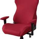 Gaming Chair Cover Slipcovers Cat Scratch Proof, Stretchable Comfortable Gaming Chair Seat Cover Slipcover with Armrest Protector, Soft Polyester Breathable Fabric for Rotating Game Chairs, Red
