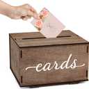 JackMa Easy DIY Assembling Rustic Wooden Card Box for Wedding Gifts & Greeting Cards, Bridal Shower, Baby shower Graduation Party, Gift Card Holder with Lid and Slot