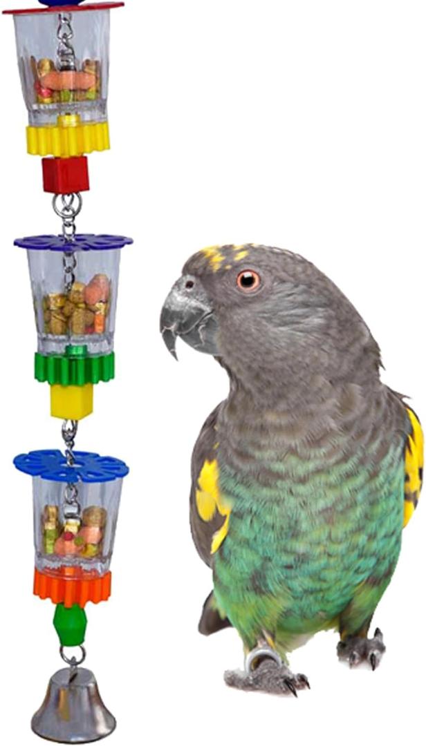 Super Bird Creations SB632 Foraging Bottoms Up Bird Toy with Clear Acrylic Cups, Medium/Large Bird Size, 18 x 2.5 Super Bird Creations SB632 Foraging Bottoms Up Bird Toy with Clear Acrylic Cups, Medium/Large Bird Size, 18 x 2.5