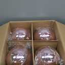 Zubebe 4 Pcs Extra Large Christmas Ball Ornaments 8'' (200 Mm) Giant Oversized Plastic Xmas Ball Big Hanging Christmas Tree Ornaments for Holiday Party Outdoor Decor(Shiny Rose Gold)