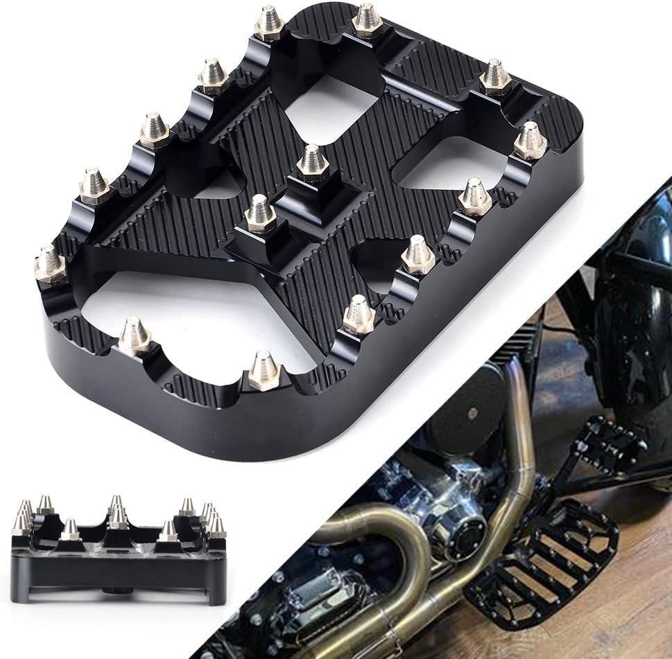 Goldfire MX Style Brake Pedal Pad Cover for H-D Softail Heritage Springer Fat Boy Deluxe FLSTN Road King FLHR Road Glide FLTR (Black)