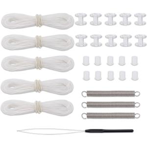 RV Pleated Shade Repair Kit, RV Window Shade Restringing Kit, Repair and Maintain of Day Night Pleated Shade (White)