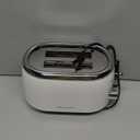 MELLERHOME Retro Toaster 2 Slice, 7 Browning Levels, 3 Functions (Reheat, Defrost, Cancel), Removable Crumb Tray, Under Base Cord Storage, White Toaster Kitchen Appliances