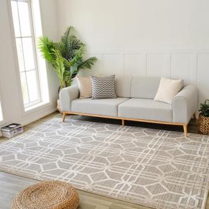 RUG BRANCH Nomad 4'x6' (Exact Size: 3'11" x 5'7") Abstract Indoor Area Rug, Beige Brown, Modern - Living Room, Bedroom, Dining Room, and Kitchen