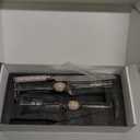 Wedding Cake Knife and Server Set, Mr and Mrs Champagne Flutes Glasses for Bride and Groom Decorated with Colorful Rhinestones, Wedding Gifts for Newly Engaged Couple (Silver)