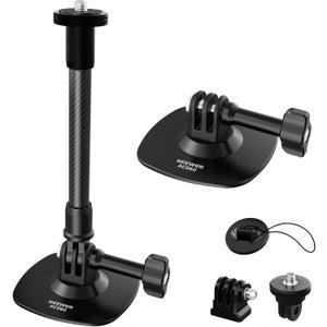 NEEWER Flexible Helmet Mount with Extension Pole Compatible with Insta 360 GoPro DJI, Adhesive Action Camera Holder Base Adapter for POV Video Recording Live Streaming, for 1/4" Accessories, AC060