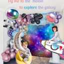 Galaxy Space Balloon Garland Kit 140pcs purple blue black Outer Space Astronaut Moon & Star Diy 4D planet Balloons for girl two the moon birthday decorations Kids Party Supplies