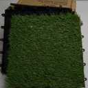 Artificial Grass Turf Tiles Interlocking Set 10 Pieces, Fake Grass Tiles Self-draining for Pet Indoor/Outdoor Flooring Decor,11.8x11.8 inches