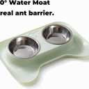 Cat Food Ant Barrier Bowl Tray, 2-Pack Two Colors Ant Proof Cat Food Bowls with Water Moat Design, 304 Stainless Inserts, 360 Bowl Stand Feeding Station, Easy-Clean Tray, Indoor/Outdoor