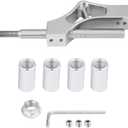 Aramox Car Gear Shift Knob Extender Shifter Extension Stainless Steel Adjustable Height Lever Extension for Manual Shift Knob (Silver)