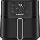 Chefman Air Fryer 6 QT Compact Airfryer for Quick & Easy Meals in Minutes, Features Hi-Fry Technology for Extra Crisp, Touchscreen Controls with 4 Presets, Nonstick & Dishwasher Safe Basket - Black