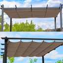 Aoodor Replacement Adjustable Canopy, Retractable Shade for Pergola, UV Resistant and Fade-Resistant, Fits 10 x 10 ft, Brown