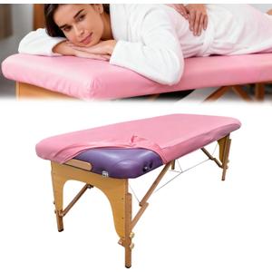 28" Wide Massage Table Cover | 100% PU, Wipeable, Reusable & Waterproof Vinyl Massage Table Cover for Square Massage Tables (Pink, 70cm, 1 Pack)