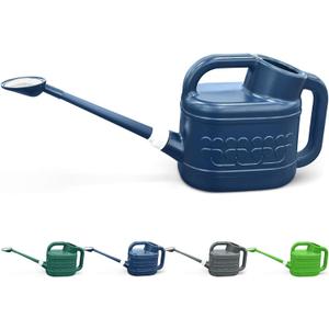 2 Gallon Watering Can for Outdoor Plants, Plant Watering Can with Removable Long Spout and Stainless Steel Sprinkler Head, Large Water Can for Garden Flowers Vegetables (Dark Blue)