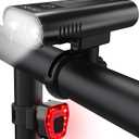 6400mAh Bike Lights for Night Riding, USB C Rechargeable Bicycle Headlight and Taillight Set, Super Bright 1200 Lumen, IPX5 Waterproof, Aluminum Alloy, 5 Modes, White, Red or Black