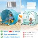 Baby Beach Tent, Easy Pop Up Baby Tent with UPF 50+ Sun Protection, 32.7 x 28.5 x 30.7 inches
