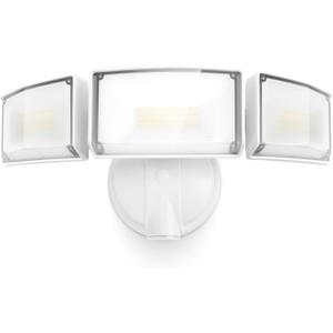 LUTEC 75W 8000 Lumen Floods Light Outdoor, Switch Controlled LED Security Lights with 3 Adjustable Heads, 5000K Daylight, IP65 Waterproof Exterior Flood Light for Outside Garage, Yard, Patio-White